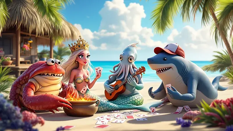 Layar permainan ikan dengan target bergerak untuk penelusuran mobile